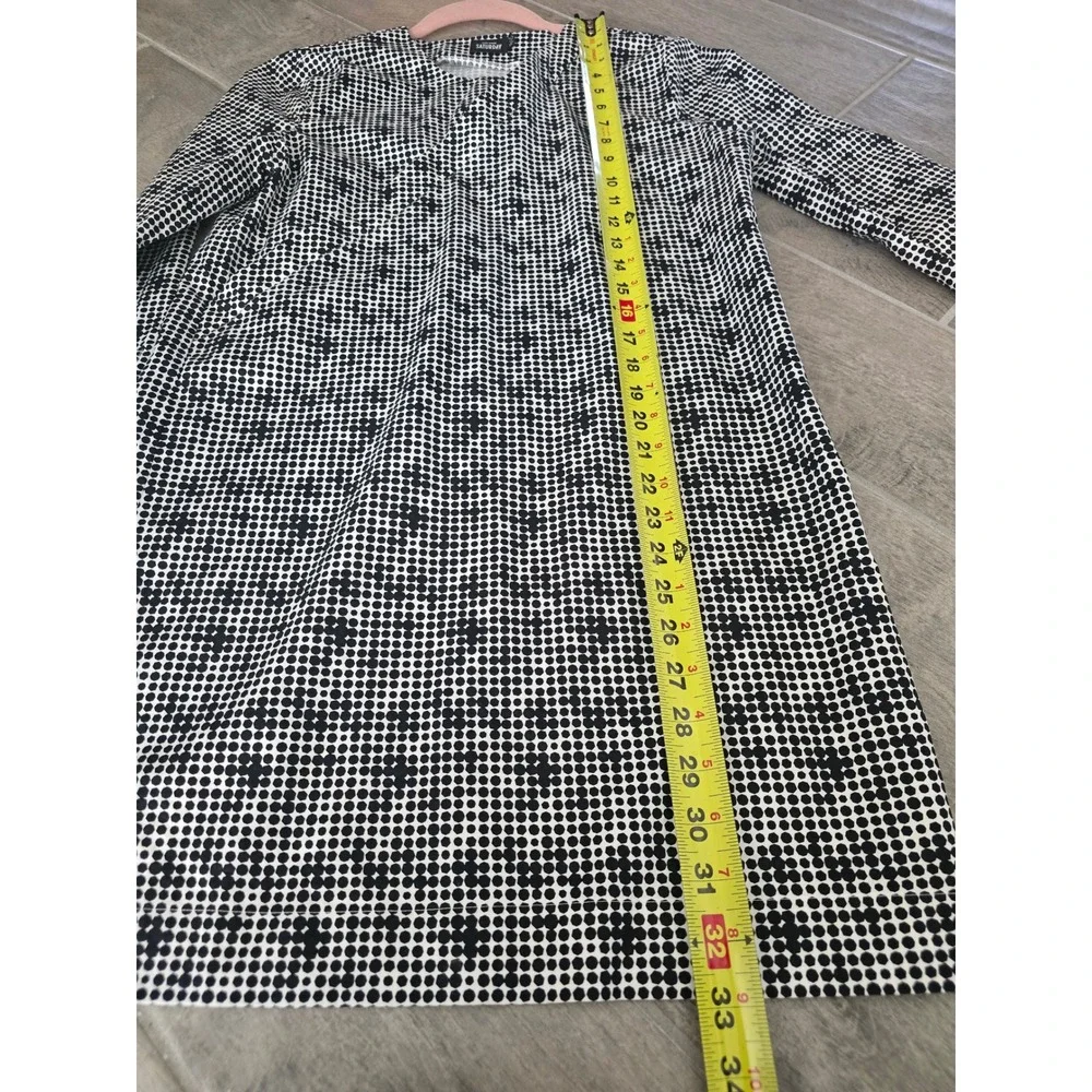 Kate Spade Saturday Black White Polka Dot Print Cotton‎ Long Sleeve Dress Small
